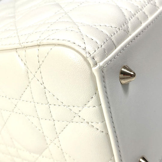 Dior Handbag M0565ONGE_M030 lambskin white LADY DIOR Lady Dior Canage Women Used Authentic