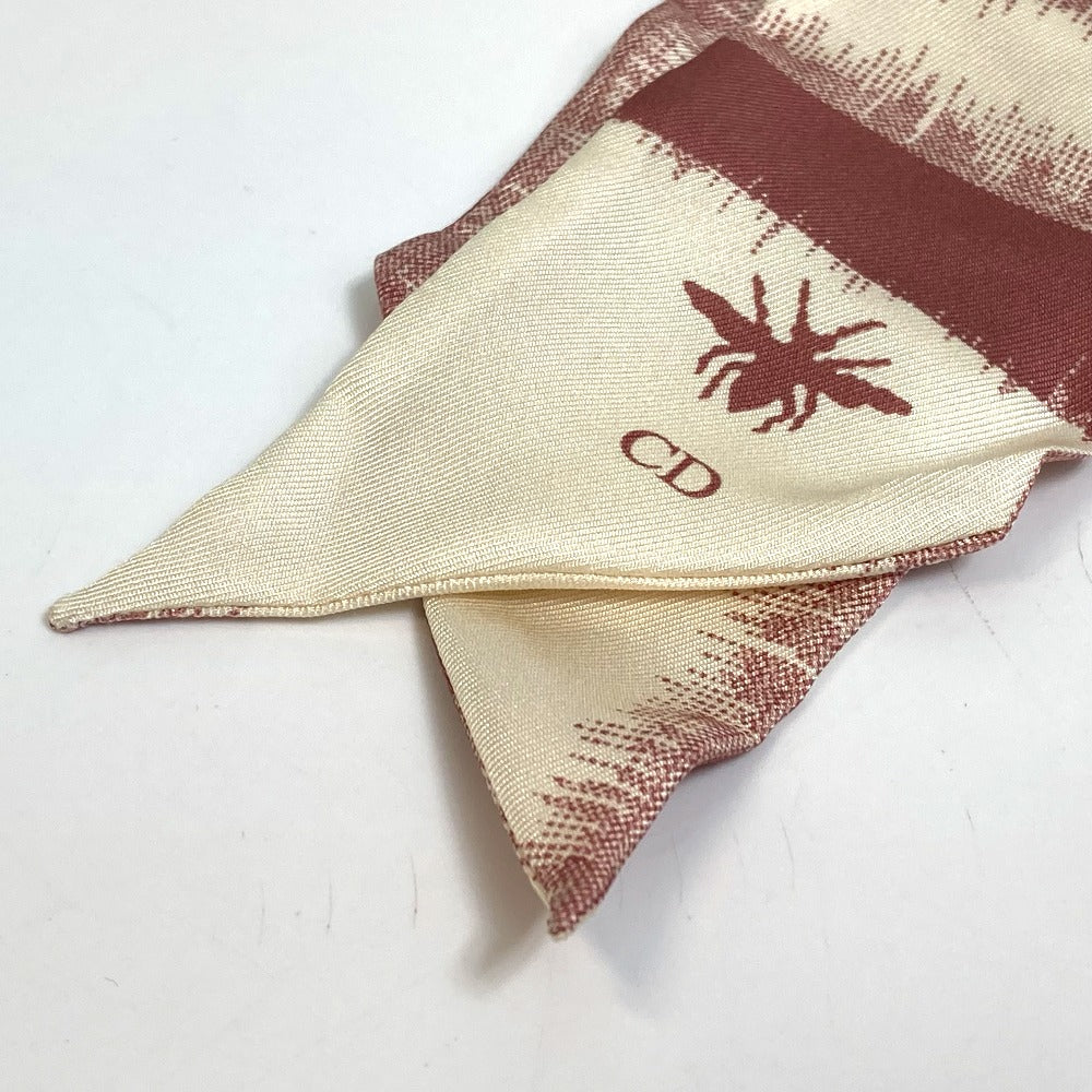 Dior scarf silk beige x dusty pink logo mitsa Women Used Authentic