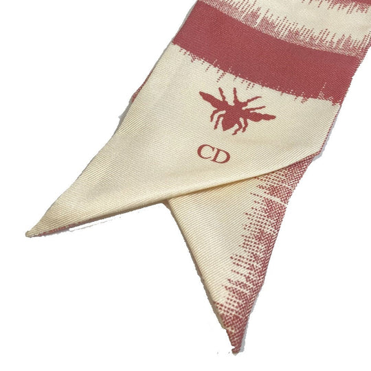 Dior scarf silk Pink x Beige Mitsua Women Used Authentic