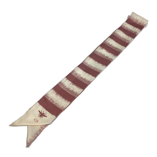Dior scarf silk Pink x Beige Mitsua Women Used Authentic