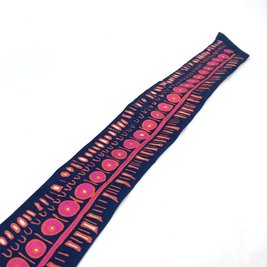Dior scarf silk Navy Mitsua Women Used Authentic
