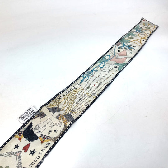 Dior scarf silk multicolor Heart Pattern Mitsua Women Used Authentic
