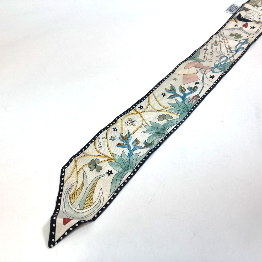 Dior scarf silk multicolor Heart Pattern Mitsua Women Used Authentic