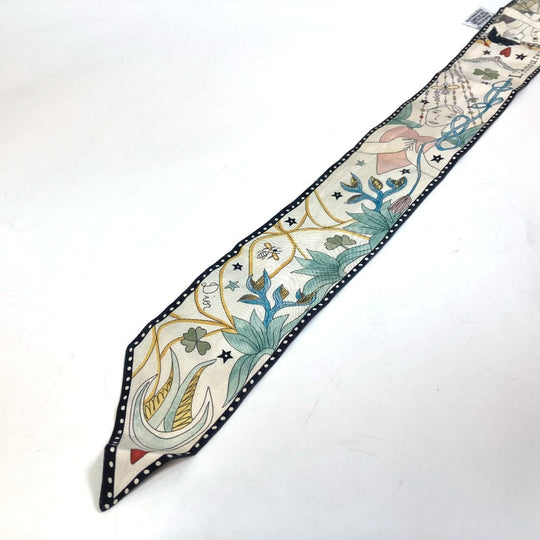 Dior scarf silk multicolor Heart Pattern Mitsua Women Used Authentic