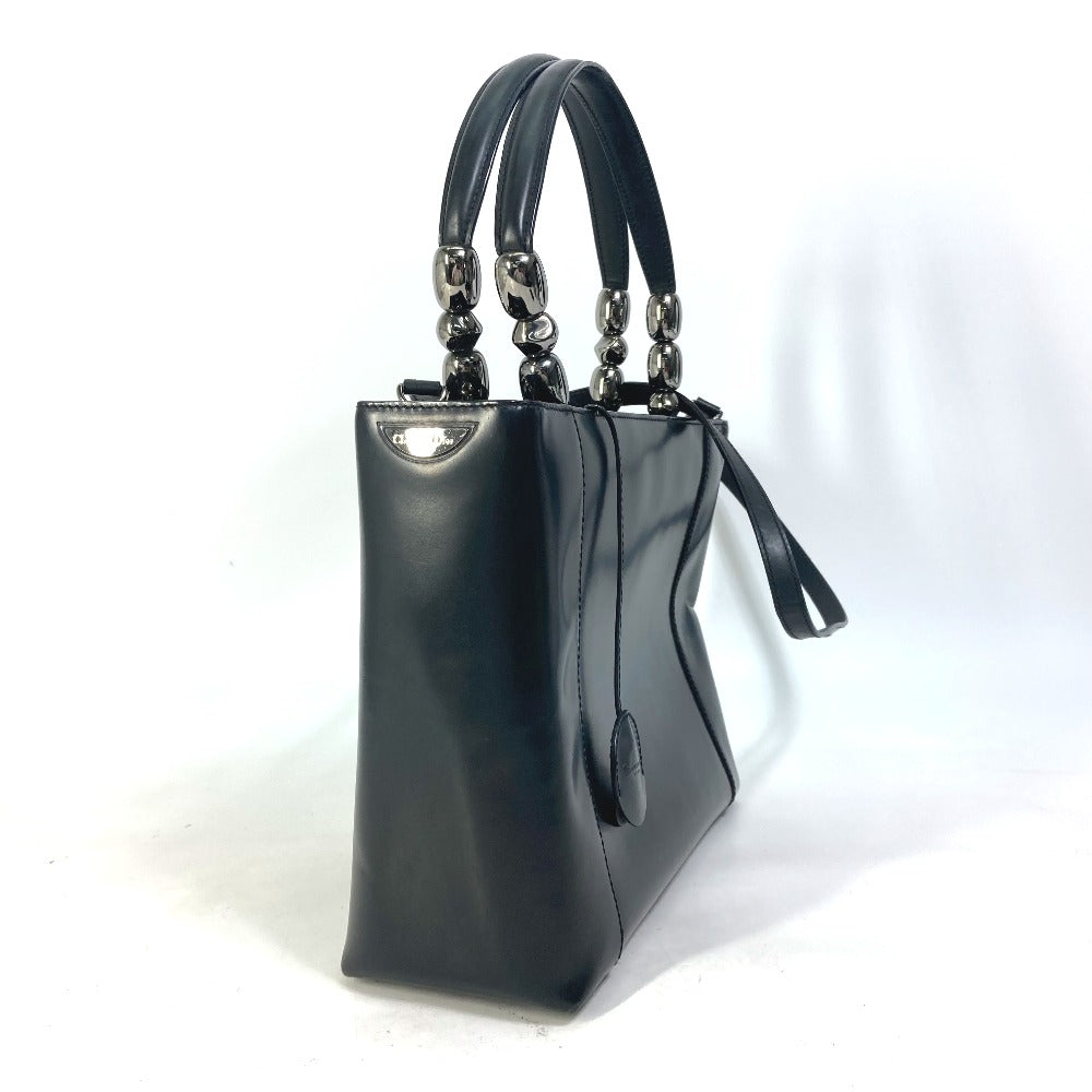 Dior Handbag leather black 2WAY bag Maris Pearl Women Used Authentic