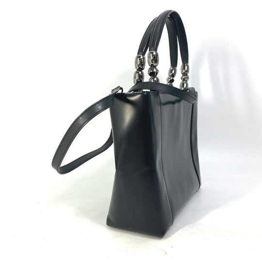 Dior Handbag leather black 2WAY bag Maris Pearl Women Used Authentic