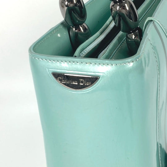 Dior Handbag enamel Light blue Shoulder Bag Shoulder Bag Maris Pearl Women Used Authentic