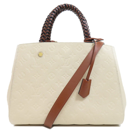 LOUIS VUITTON Handbag M53939 Ann Platt white Montaigne MM Women Used Authentic