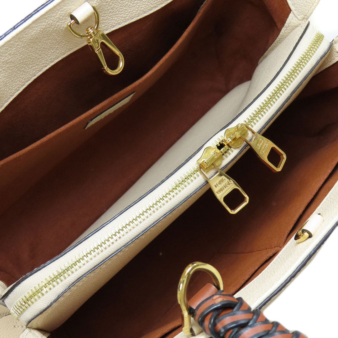 LOUIS VUITTON Handbag M53939 Ann Platt white Montaigne MM Women Used Authentic