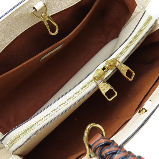 LOUIS VUITTON Handbag M53939 Ann Platt white Montaigne MM Women Used Authentic