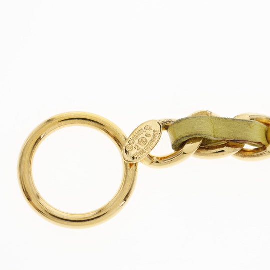 CHANEL bracelet Plated Gold , Leather Gold / yellow Women Used Authentic