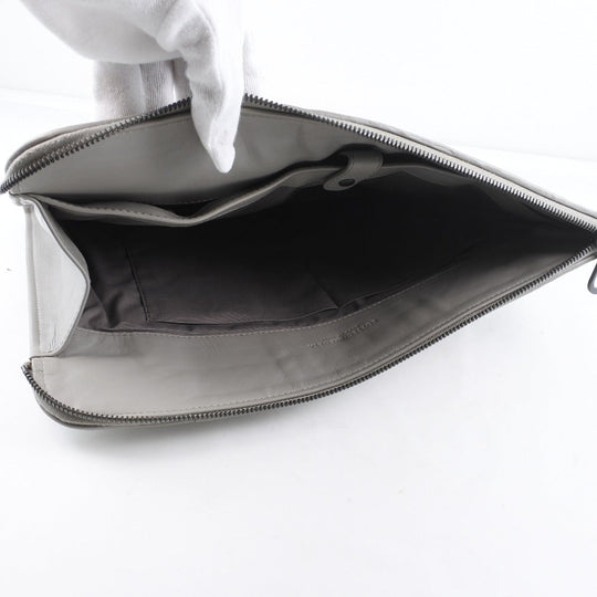 BOTTEGAVENETA Clutch bag Calfskin gray INTRECCIATO mens Used Authentic