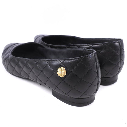 CHANEL pumps Calfskin black Matrasse Women 34 1/2 Used Authentic