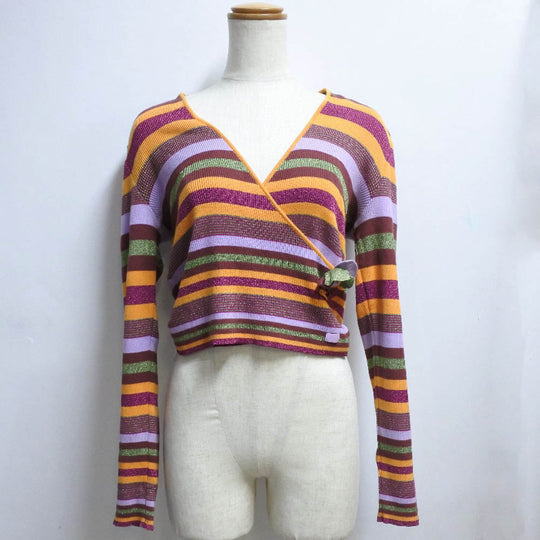 CHANEL knit P17171V00904 Cotton, Rayon, Polyester multicolor border Kashcourt Women 42 Used Authentic