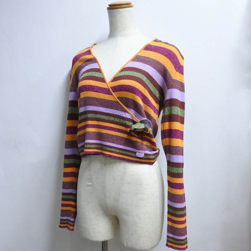 CHANEL knit P17171V00904 Cotton, Rayon, Polyester multicolor border Kashcourt Women 42 Used Authentic