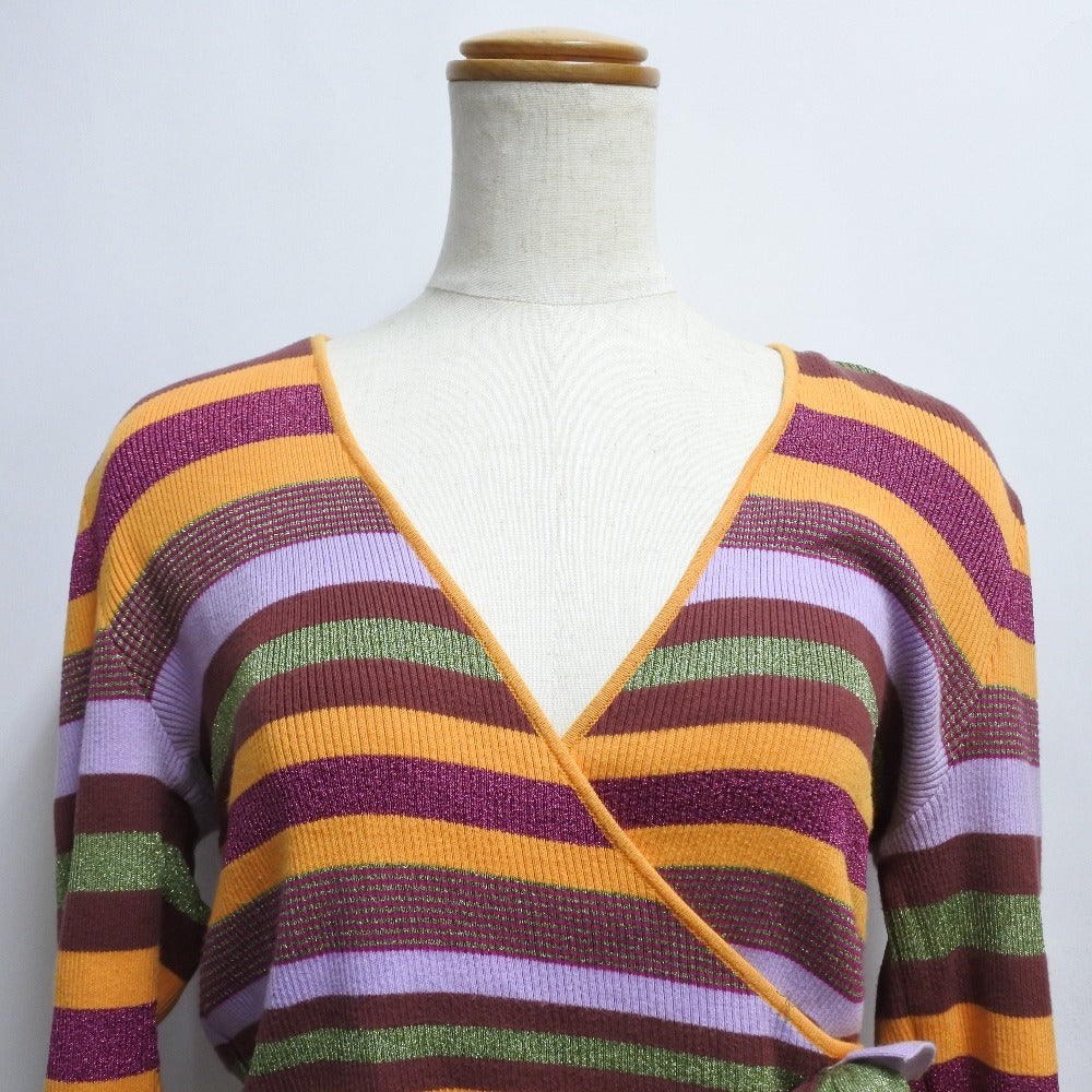 CHANEL knit P17171V00904 Cotton, Rayon, Polyester multicolor border Kashcourt Women 42 Used Authentic