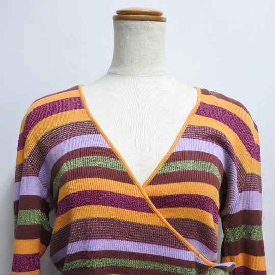 CHANEL knit P17171V00904 Cotton, Rayon, Polyester multicolor border Kashcourt Women 42 Used Authentic