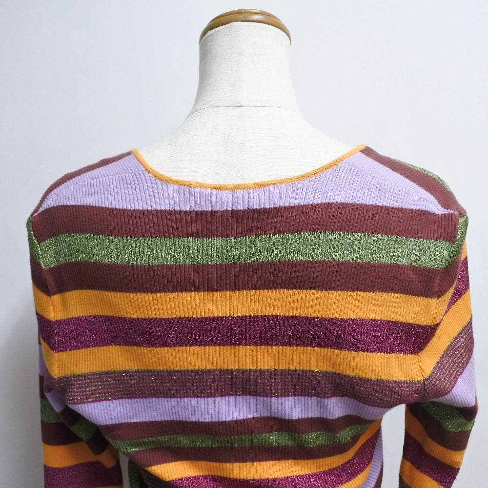 CHANEL knit P17171V00904 Cotton, Rayon, Polyester multicolor border Kashcourt Women 42 Used Authentic