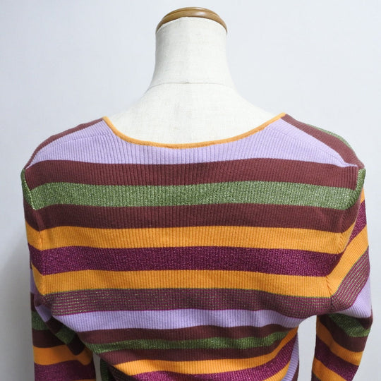 CHANEL knit P17171V00904 Cotton, Rayon, Polyester multicolor border Kashcourt Women 42 Used Authentic