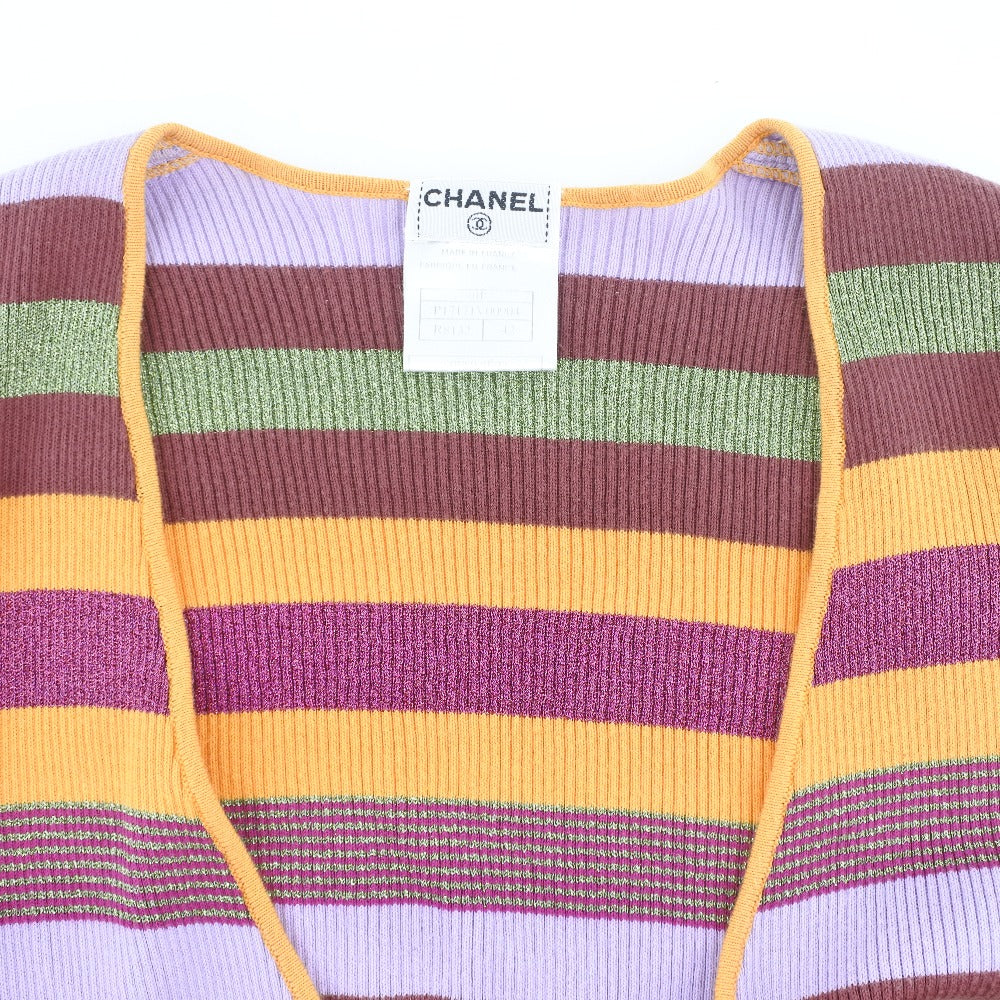 CHANEL knit P17171V00904 Cotton, Rayon, Polyester multicolor border Kashcourt Women 42 Used Authentic