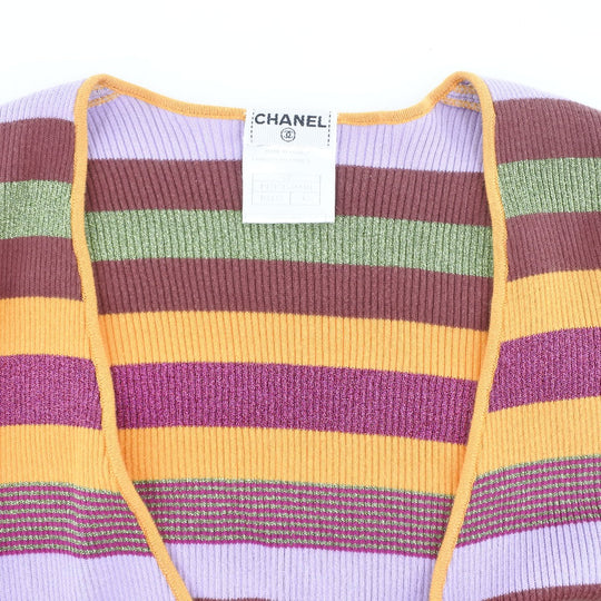 CHANEL knit P17171V00904 Cotton, Rayon, Polyester multicolor border Kashcourt Women 42 Used Authentic