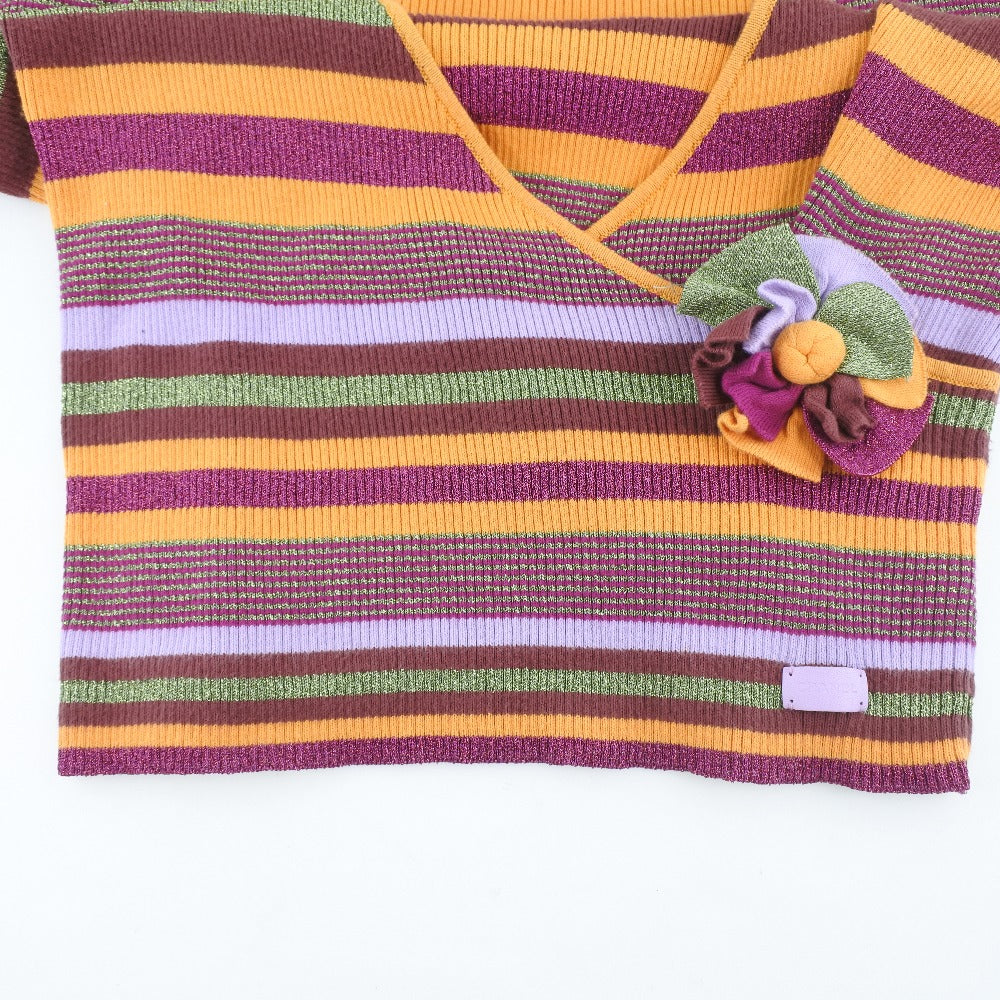 CHANEL knit P17171V00904 Cotton, Rayon, Polyester multicolor border Kashcourt Women 42 Used Authentic