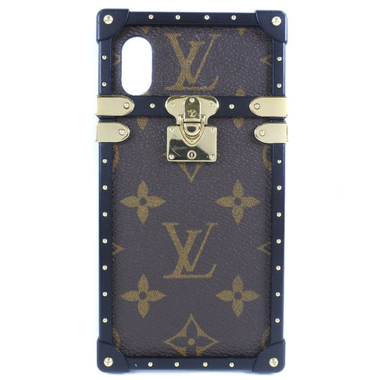 LOUIS VUITTON iPhone case M62618 Monogram canvas Brown Eye trunk iPhone case X / XS mens(Unisex) Used Authentic