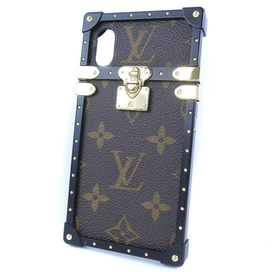 LOUIS VUITTON iPhone case M62618 Monogram canvas Brown Eye trunk iPhone case X / XS mens(Unisex) Used Authentic