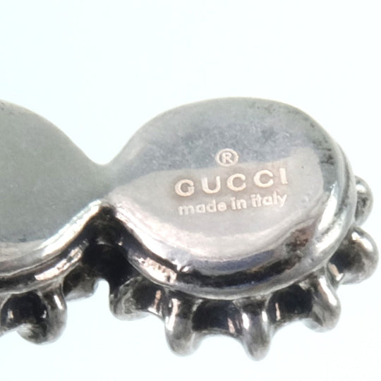 GUCCI bracelet Silver, light blue stone light blue Cuff Bangle Women 16 Used Authentic