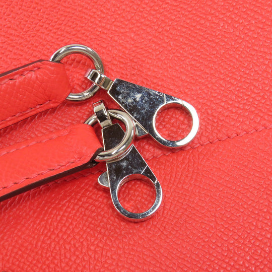 HERMES Handbag Epsom Red Bolide 27 SilverMetal Women Used Authentic