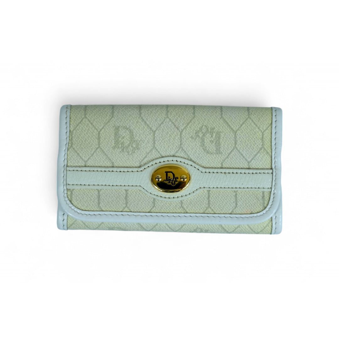 Christian Dior Key Holder White Gold Tone Hardware Ladies Designer