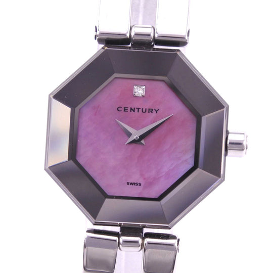 CENTURY Watches Quartz 802.7.S.35.11SB  Stainless Steel pink 1P diamond Time gem Pink shell dial Women Used Authentic
