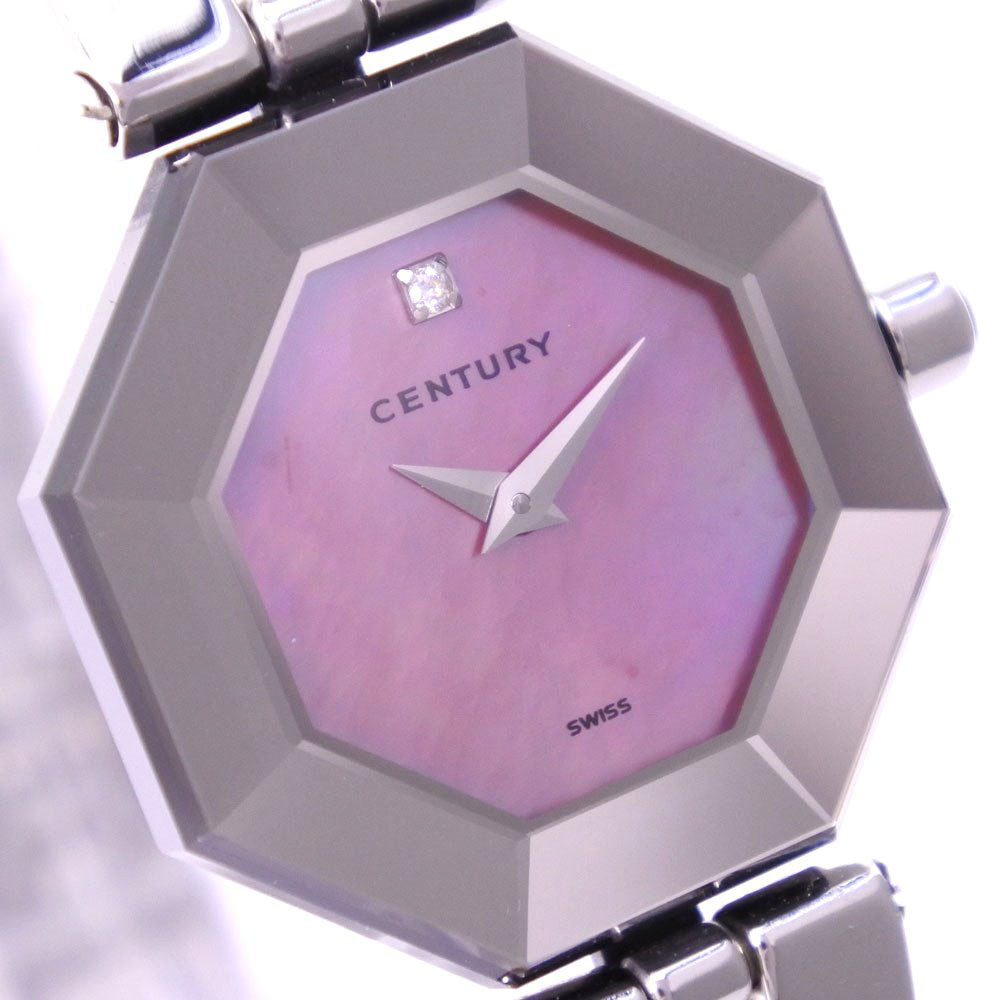 CENTURY Watches Quartz 802.7.S.35.11SB  Stainless Steel pink 1P diamond Time gem Pink shell dial Women Used Authentic