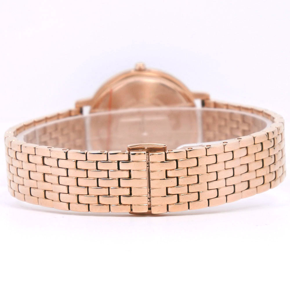 Emporio Armani Watches Quartz AR-80043 Stainless Steel Pink gold Pierce set Black shell dial Women Used Authentic