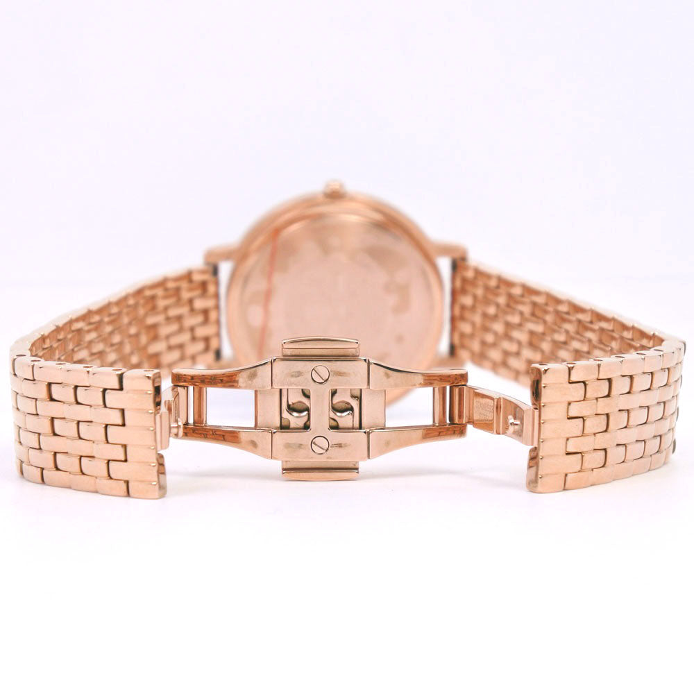 Emporio Armani Watches Quartz AR-80043 Stainless Steel Pink gold Pierce set Black shell dial Women Used Authentic