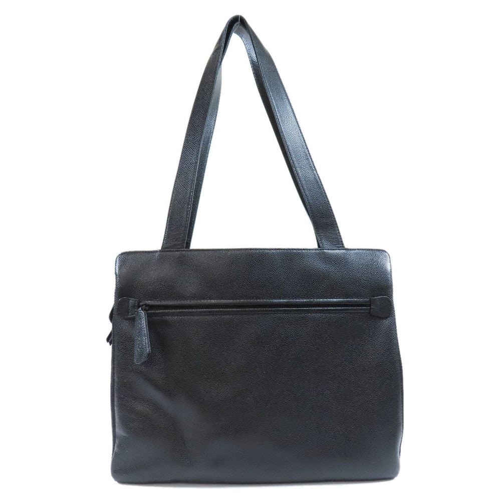 CHANEL Tote Bag Caviar skin black COCO Mark Women Used Authentic