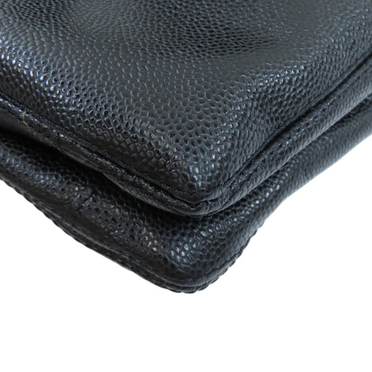 CHANEL Tote Bag Caviar skin black COCO Mark Women Used Authentic