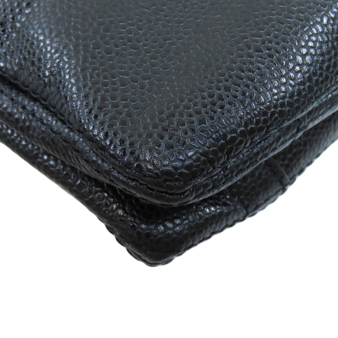 CHANEL Tote Bag Caviar skin black COCO Mark Women Used Authentic