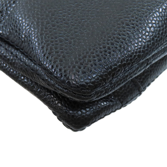 CHANEL Tote Bag Caviar skin black COCO Mark Women Used Authentic