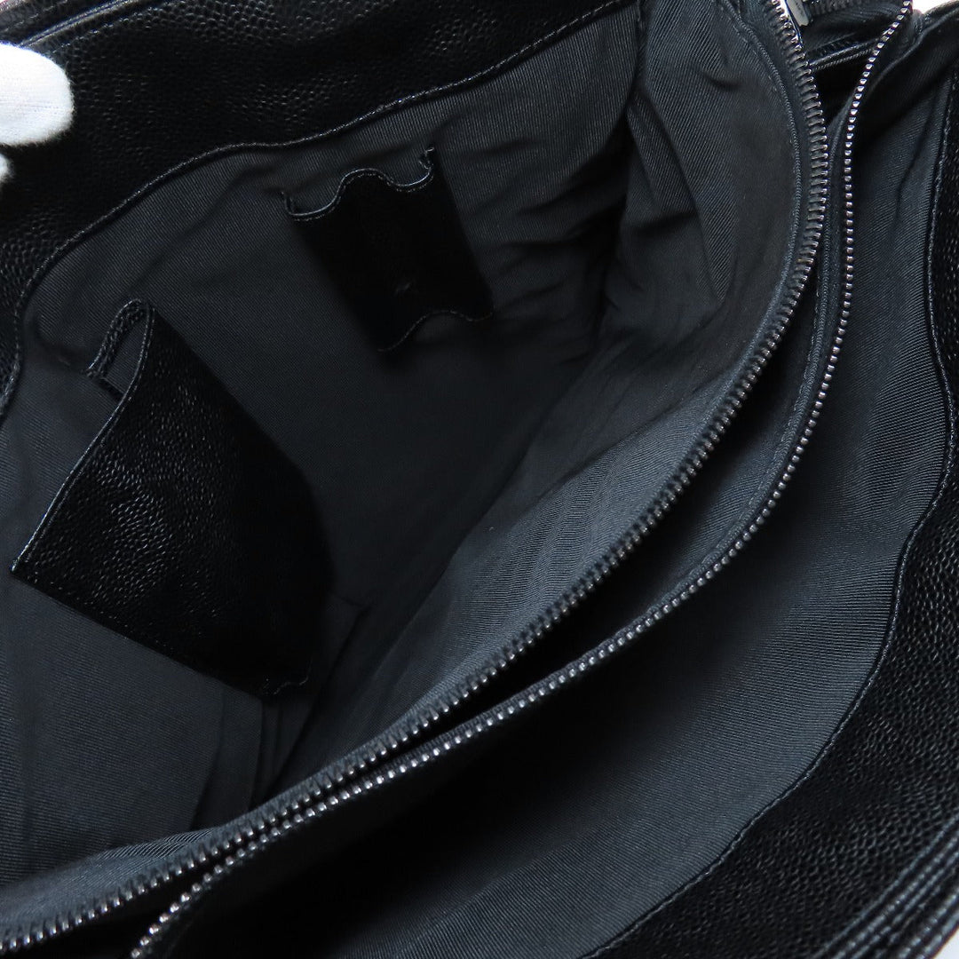 CHANEL Tote Bag Caviar skin black COCO Mark Women Used Authentic