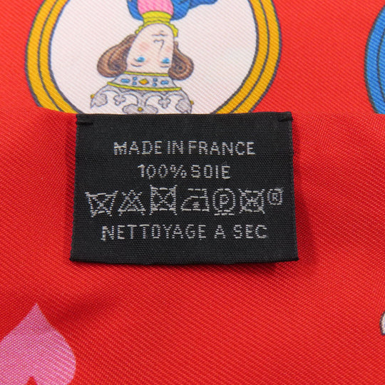 HERMES scarf silk Red Twilly Women Used Authentic
