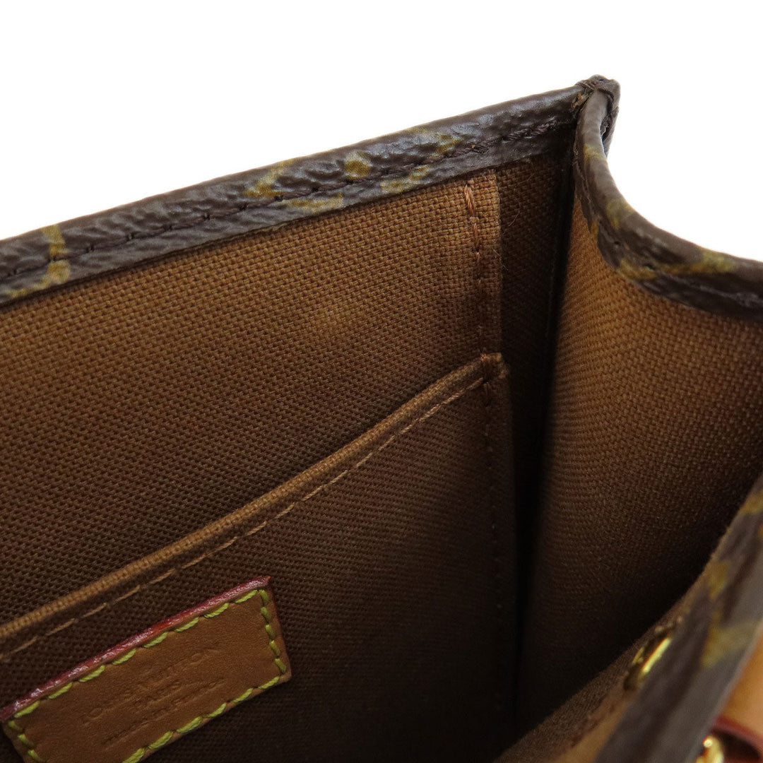 LOUIS VUITTON Handbag M69442 Monogram canvas Brown Petite Sac Plat Monogram Women Used Authentic