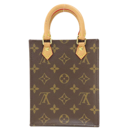 LOUIS VUITTON Handbag M69442 Monogram canvas Brown Petite Sac Plat Monogram Women Used Authentic