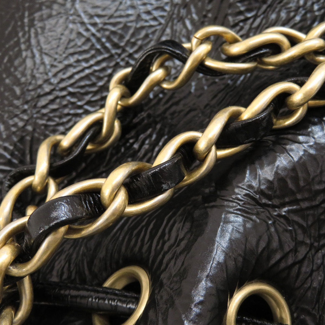 CHANEL Shoulder Bag Calfskin black Drawstring Bag ChainShoulder COCO Mark Gold Metal