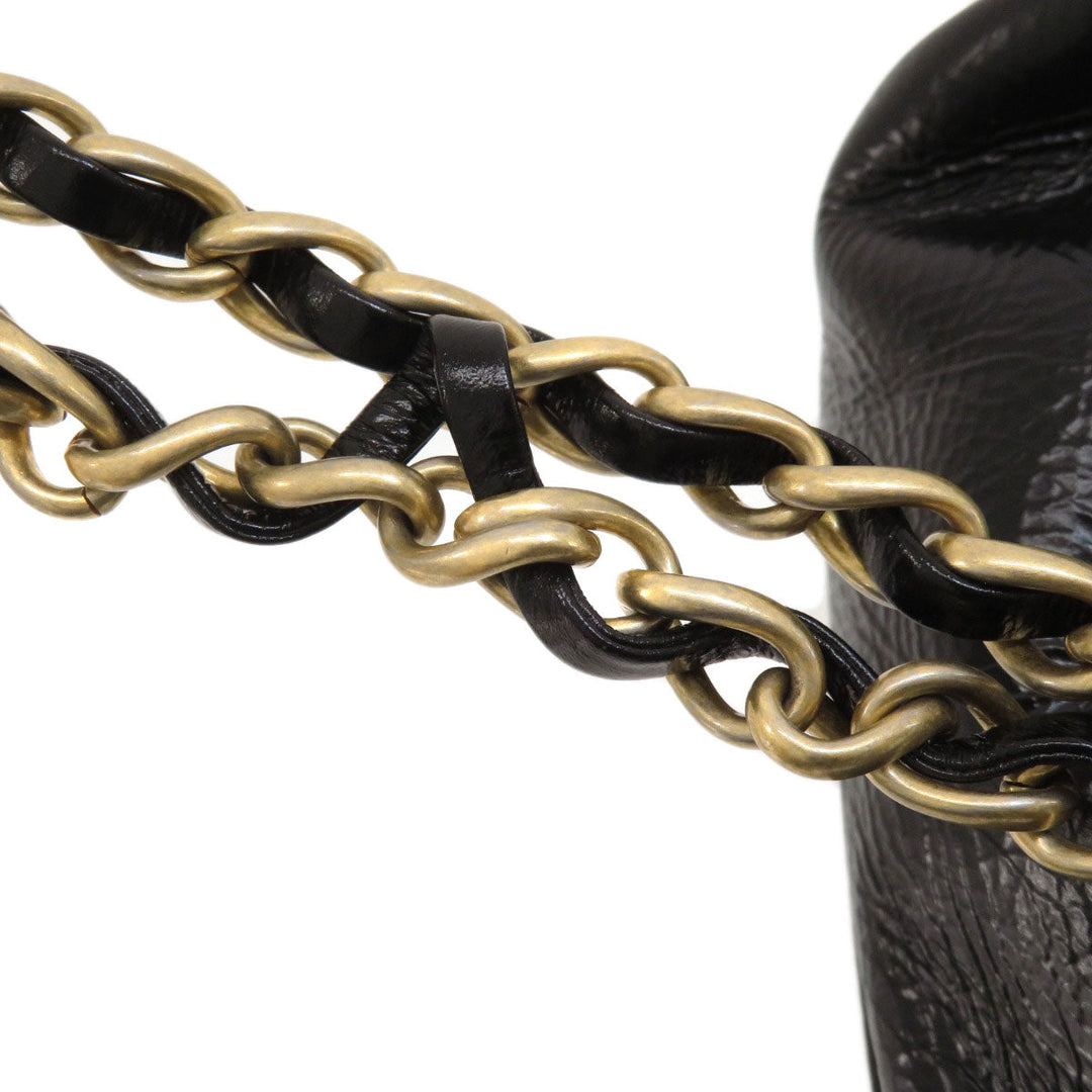 CHANEL Shoulder Bag Calfskin black Drawstring Bag ChainShoulder COCO Mark Gold Metal
