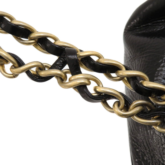 CHANEL Shoulder Bag Calfskin black Drawstring Bag ChainShoulder COCO Mark Gold Metal