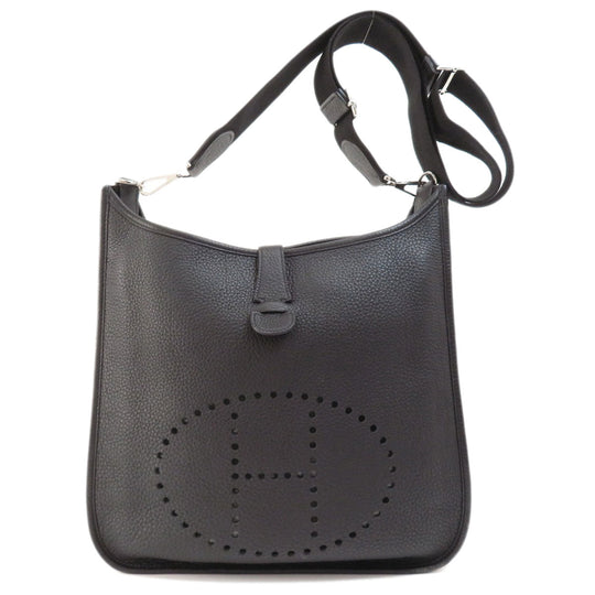 HERMES Shoulder Bag Togo black Evelyn 3 Black SilverMetal Women Used Authentic
