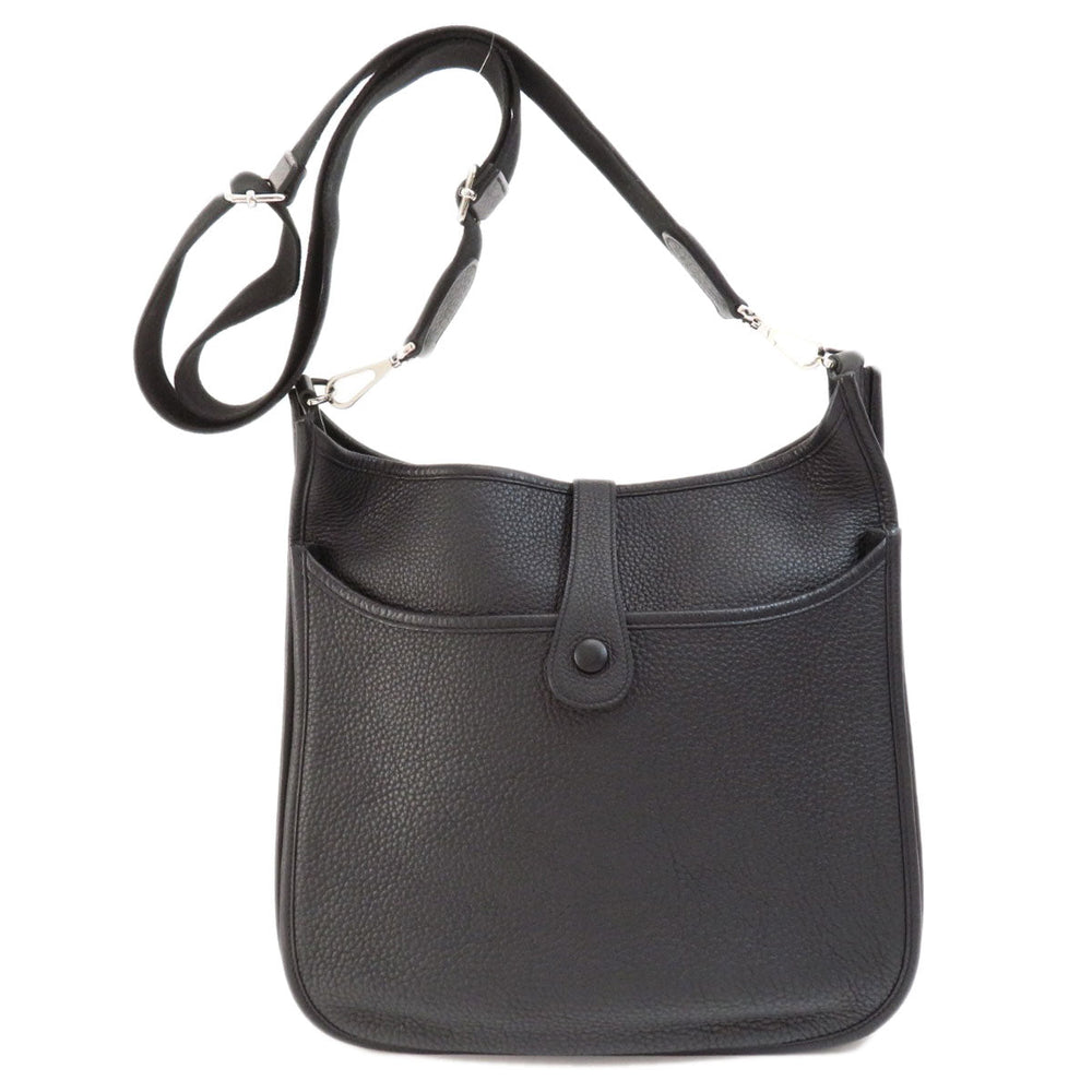 HERMES Shoulder Bag Togo black Evelyn 3 Black SilverMetal Women Used Authentic