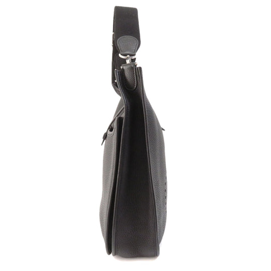HERMES Shoulder Bag Togo black Evelyn 3 Black SilverMetal Women Used Authentic