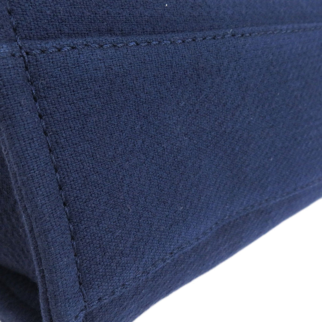 CHANEL Tote Bag canvas Navy Deauville COCO Mark SilverMetal